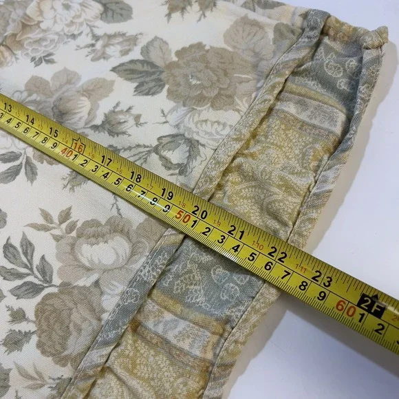 Vtg Waverly Decor 5 Valances 66x18 Butter Yellow Roses Sage Green & 4 Napkins